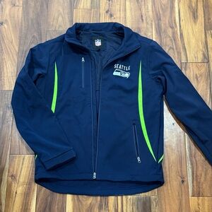 NFL Seattle Navy and Bright Green Windbreaker Jacket